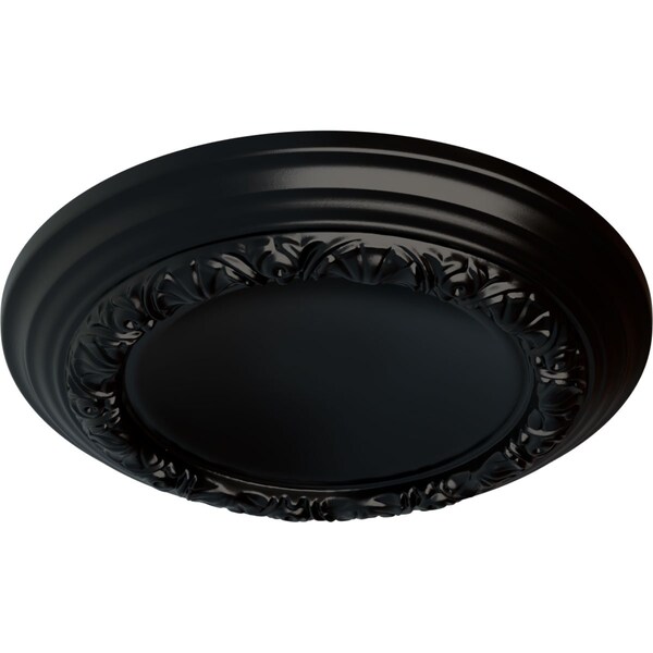 Carlsbad Ceiling Medallion (Fits Canopies Up To 7 7/8), Hand-Painted Jet Black, 12 1/2OD X 1 1/2P